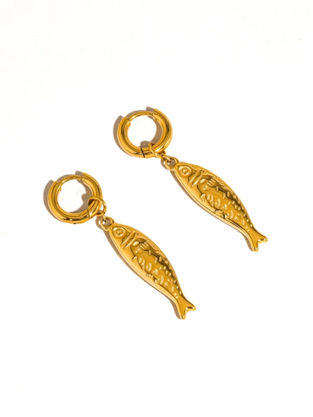 Nibe 18K Fish Hoop Earring