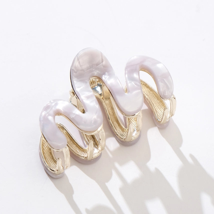 Willow Mini Squiggle Metal Clip - Pearl