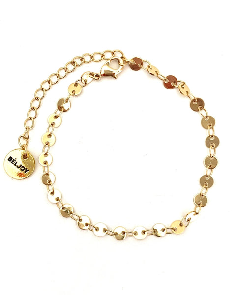 Bette Gold Mini Round Disc Chain Bracelet