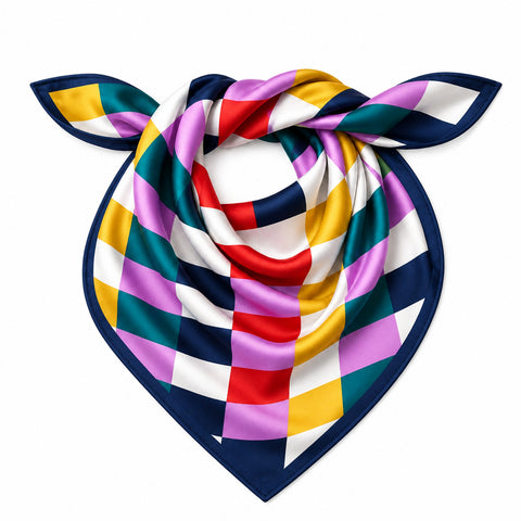Bold Patchwork Silk Scarf