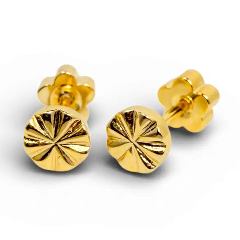 Gold Sunburst Tiny Stud Earrings