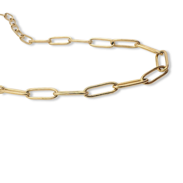 Thick Paperclip Gold Bracelet