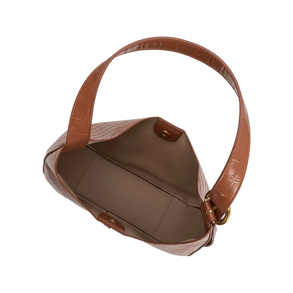 Stefanie Vegan Leather Shoulder Bag - Camel
