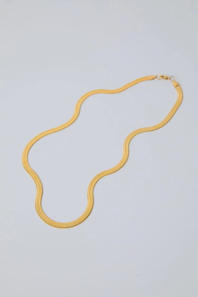 Classic Gold 3mm Herringbone Necklace