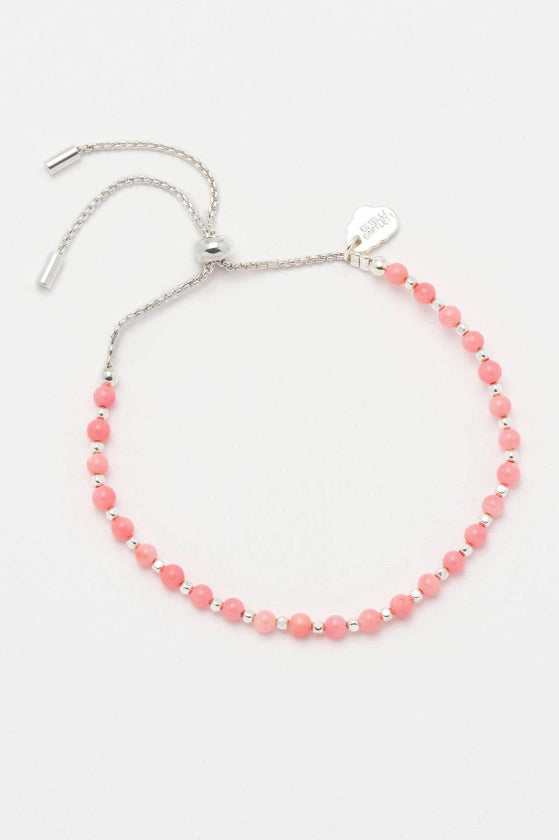 Coral Agate Gemstone Amelia Bracelet
