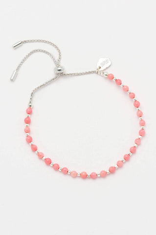 Coral Agate Gemstone Amelia Bracelet