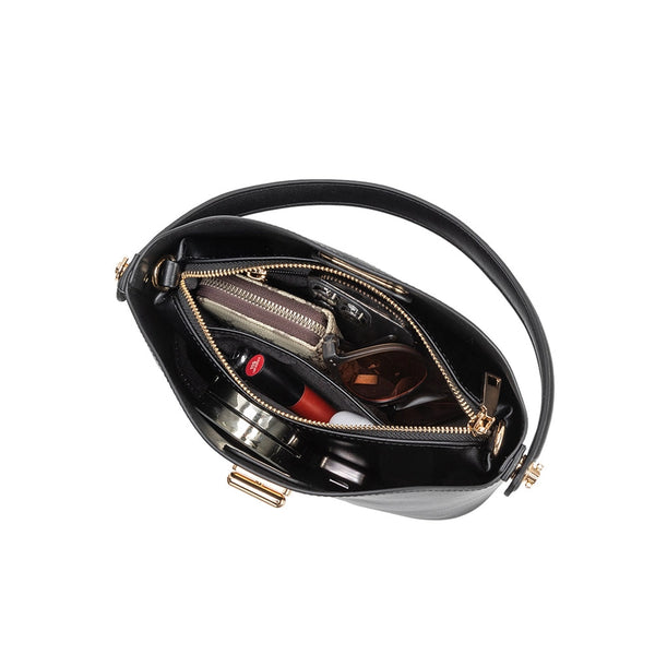 Lana Vegan Leather Crossbody - Black