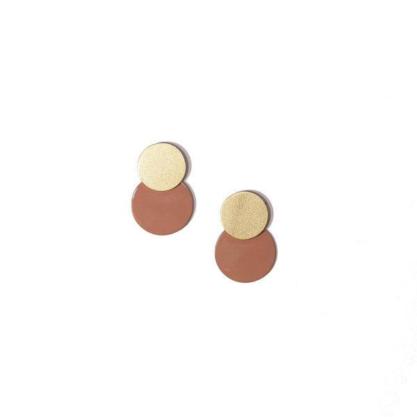 Sandy Metallic Circle Earrings