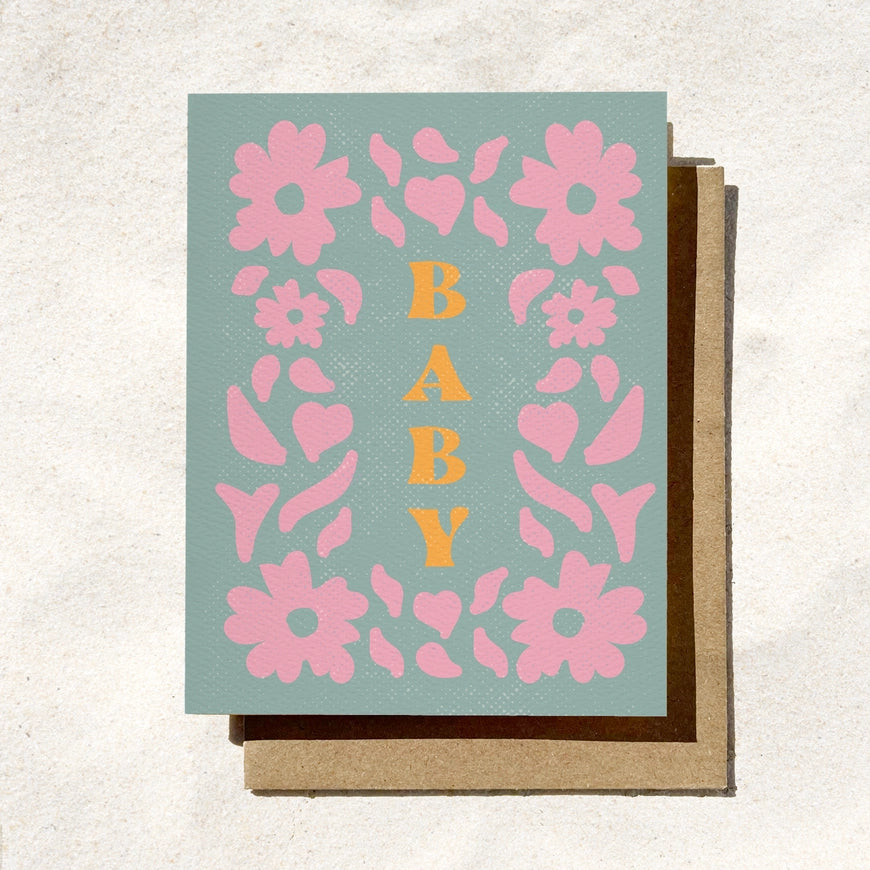 Green New Baby Card