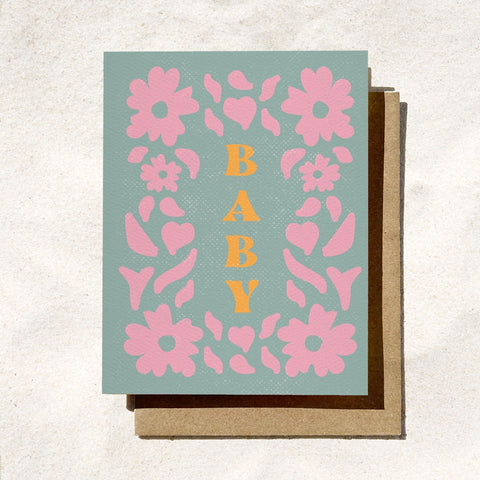Green New Baby Card