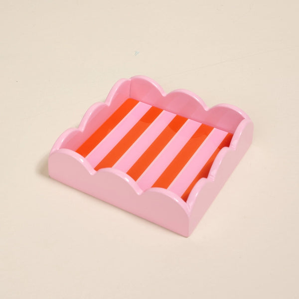 Scallop Trinket Tray – Sicily Stripes Pink
