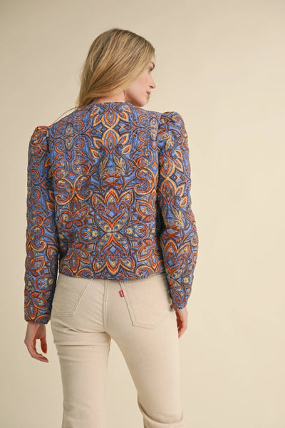 Emelia Jacket -- Steel Blue Brown Multi