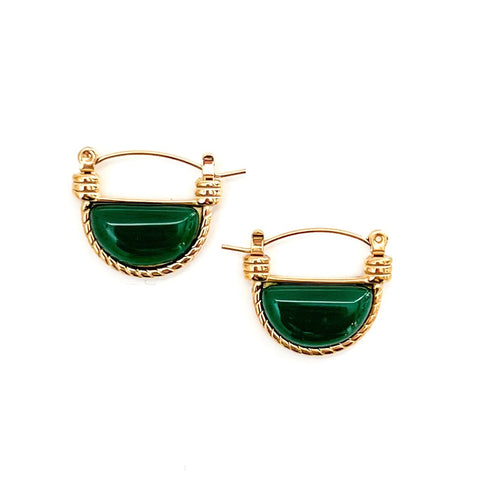 Emiliana Stone Earrings - Emerald