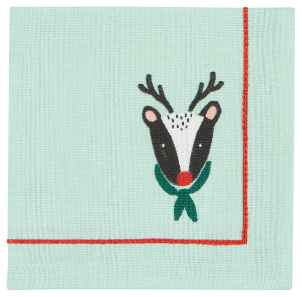 Rudolph Imposter Christmas Cocktail Napkins - Set of 4