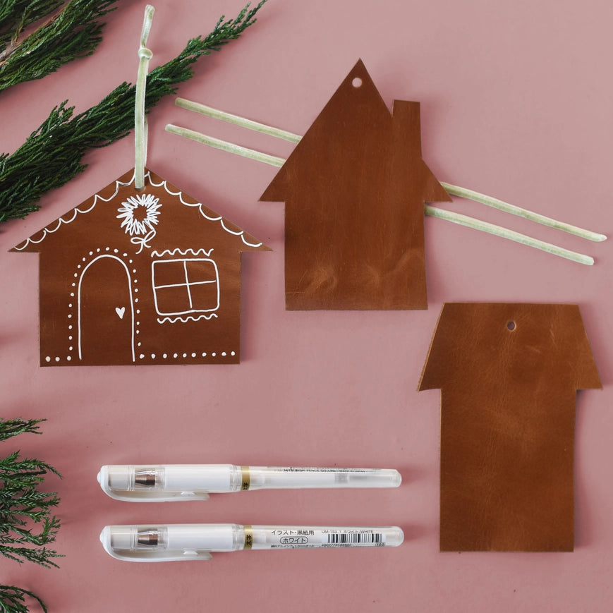 Leather Gingerbread House Ornament Making Kits