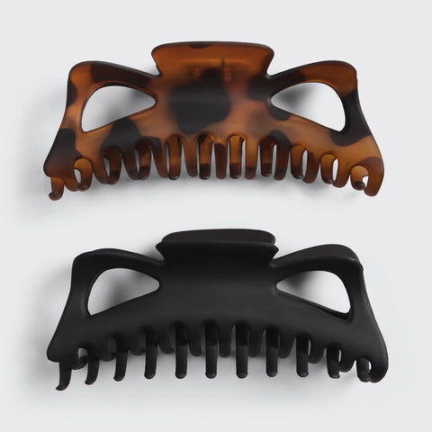 Jumbo Classic Claw Clips - Black & Tortoise