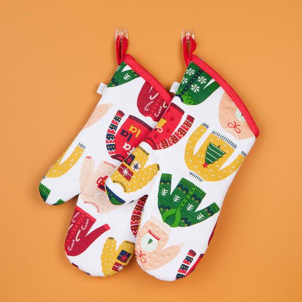 Ugly Christmas Sweater Oven Mitts - Set of 2