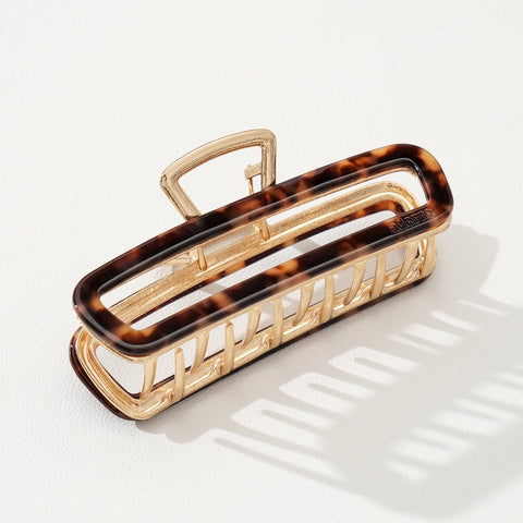 Large Harlow Hollow Metal Clip - Tortoise