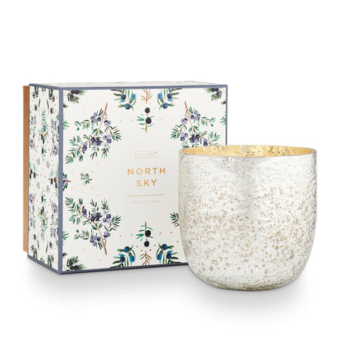 North Sky Sanded Mercury Glass Candle