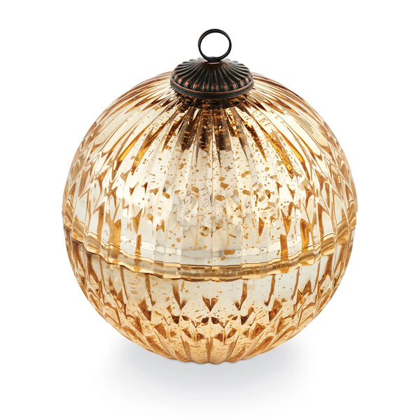 Winter White Mercury Ornament  - Gold