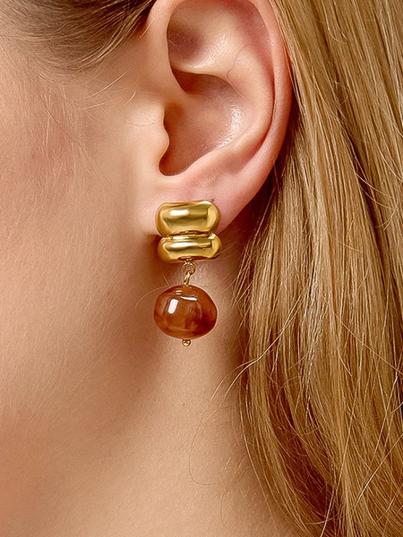 Annina 18K Agate Drop Earrings