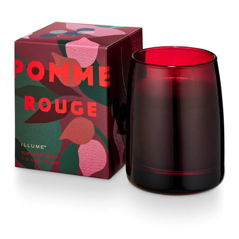 Boxed Glass Candle  - Pomme Rouge