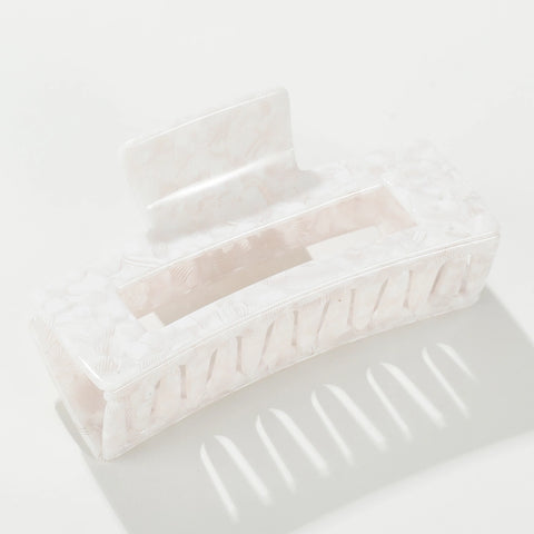 Luna Large Rectangle Clip - Ivory Shell