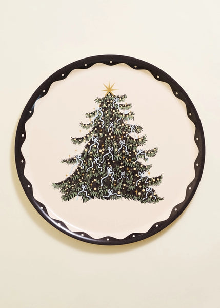 Round Christmas Tree Bentwood Tray