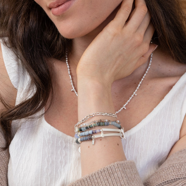 Hidden Message Bracelet - Strong - Opalite/Silver