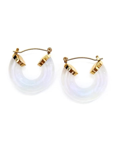 Ellbelle Chunky Acrylic Earring Hoops - White