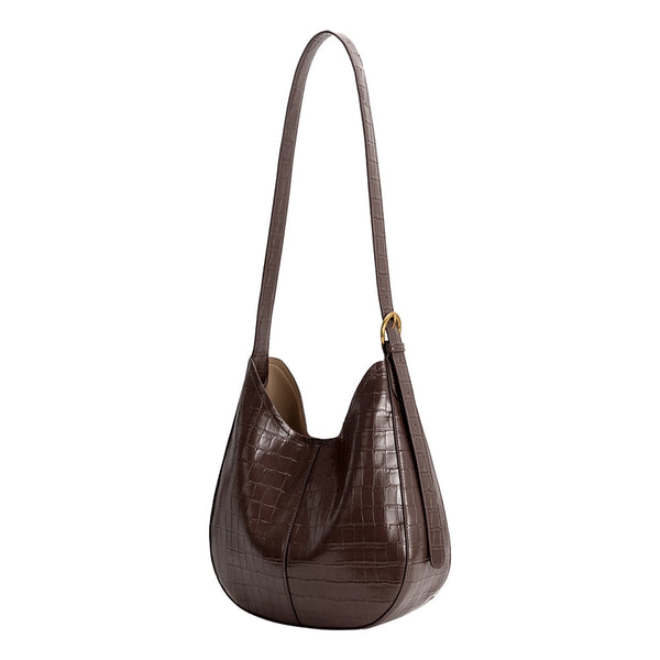 Stefanie Vegan Leather Shoulder Bag - Chocolate