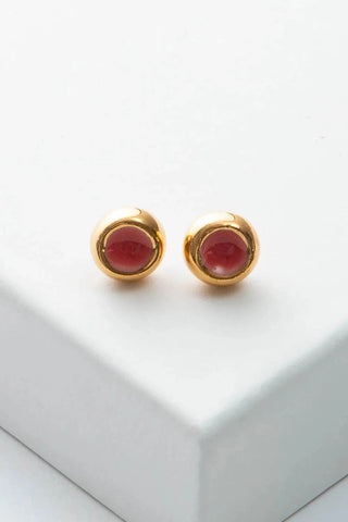 Sculpted Porcelain Studs - Coral
