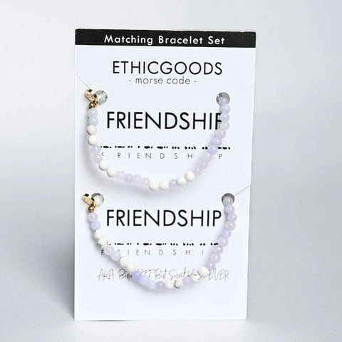 Morse Code Matching Set - Friendship - Lavender Jade & Howlite