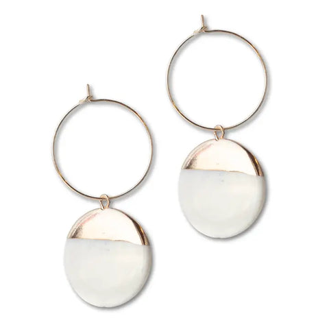 Gold Dipped Pearl Dangle Earrings