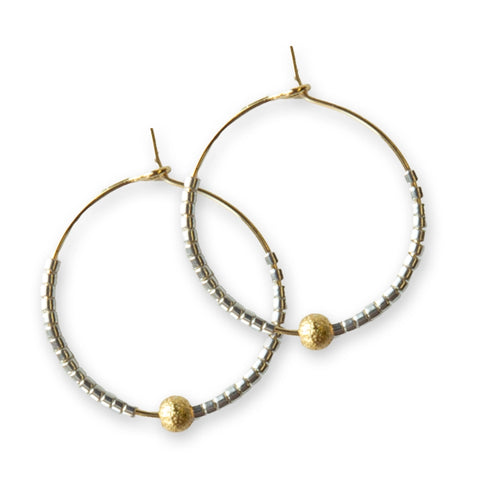 Sprinkle Hoop Earring - Silver