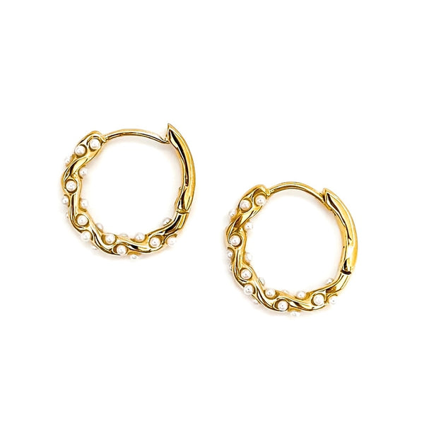 Ellie Pearl Hoops - Gold