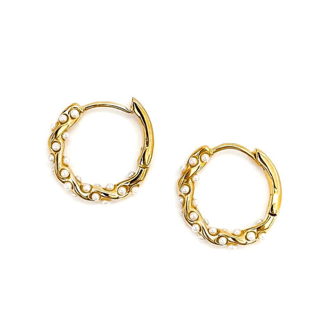 Ellie Pearl Hoops - Gold