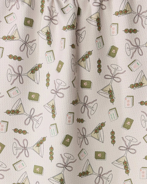 Martini Tiles Mahjong Tea Towel