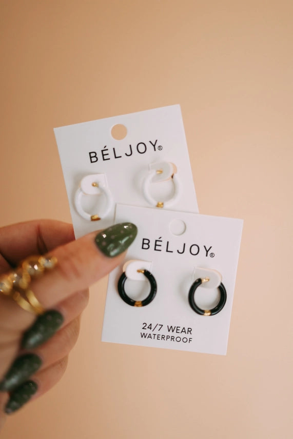 Estella Hoop Earrings - White