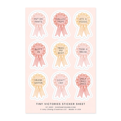 Tiny Victories Self Care Sticker Sheet