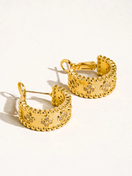 Ismaël 18K Vintage Floral Hoop Earrings