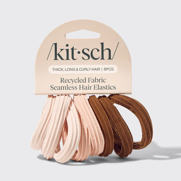 Recycled Rosewood Seamless Hair Elastics - 8 pk