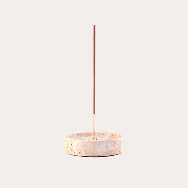 Sacred Stone Incense Holder - Travertine