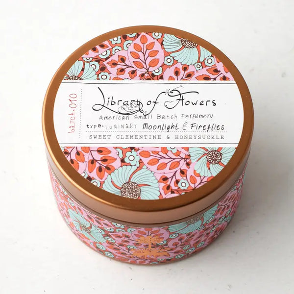Blue Flowers & Pink Leaves Candle