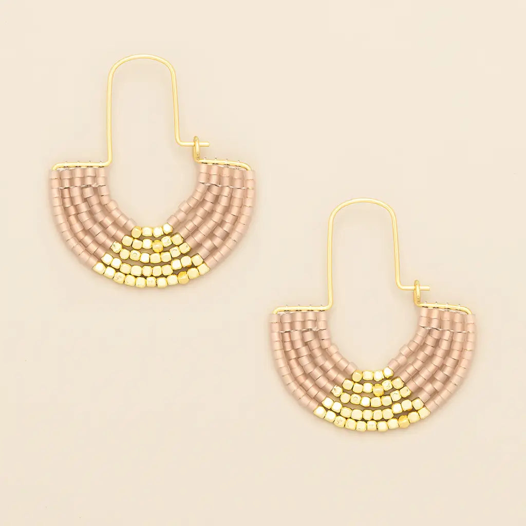 Miyuki U-Hoop Earring - Blush/Gold