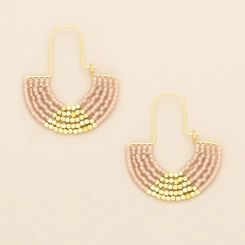 Miyuki U-Hoop Earring - Blush/Gold