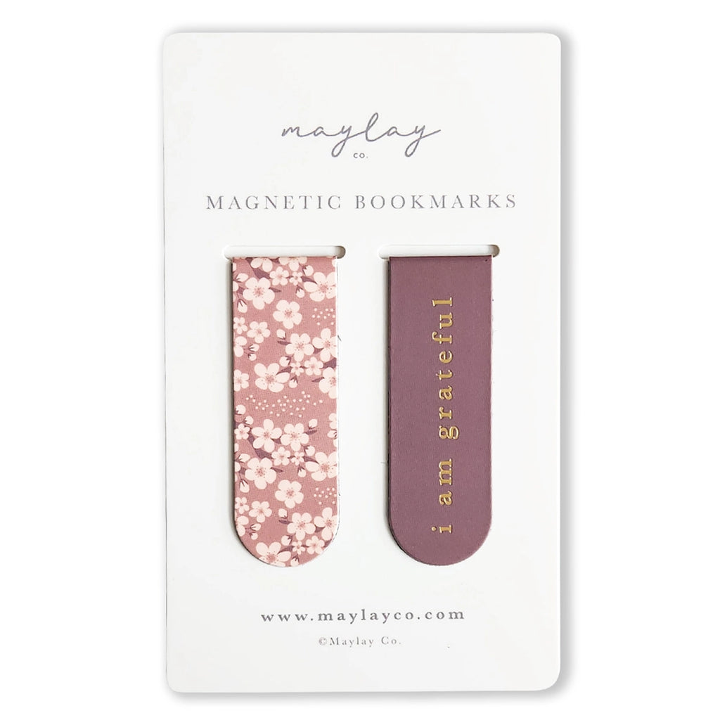 Cherry Blossoms Magnetic Bookmarks - Set of 2