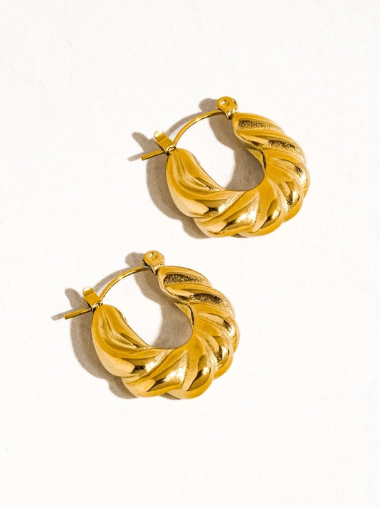 Kimberly 18K Gold Braided Hoop Earrings