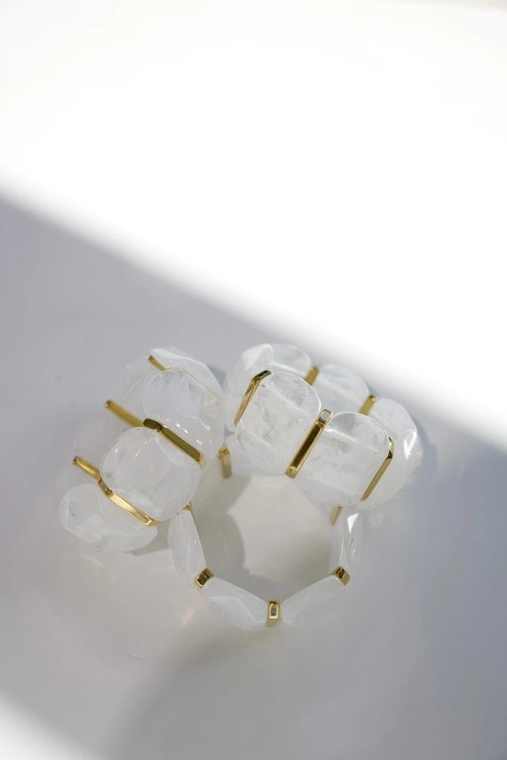 Emma Stretch Bracelet - White