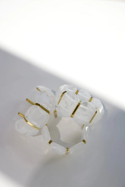 Emma Stretch Bracelet - White